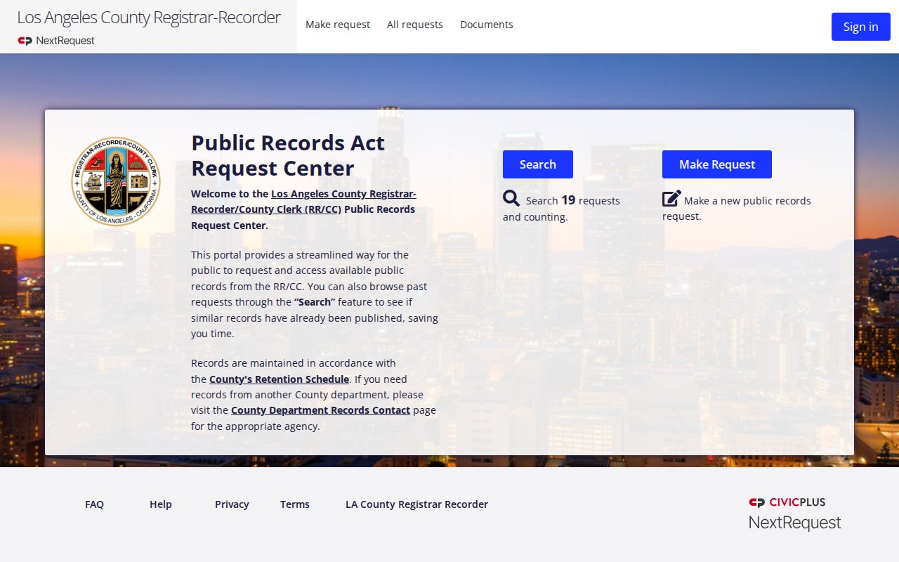 Burbank people search through public records request portal