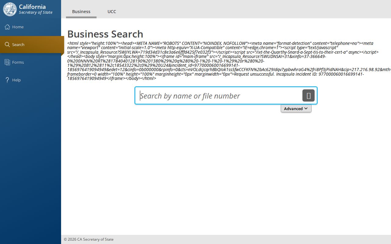 Burbank people directories California Secretary of State business search