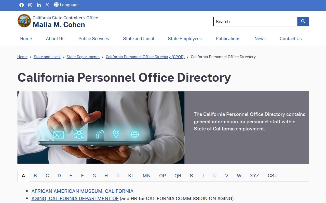 Burbank voter registration records context from California personnel office directory