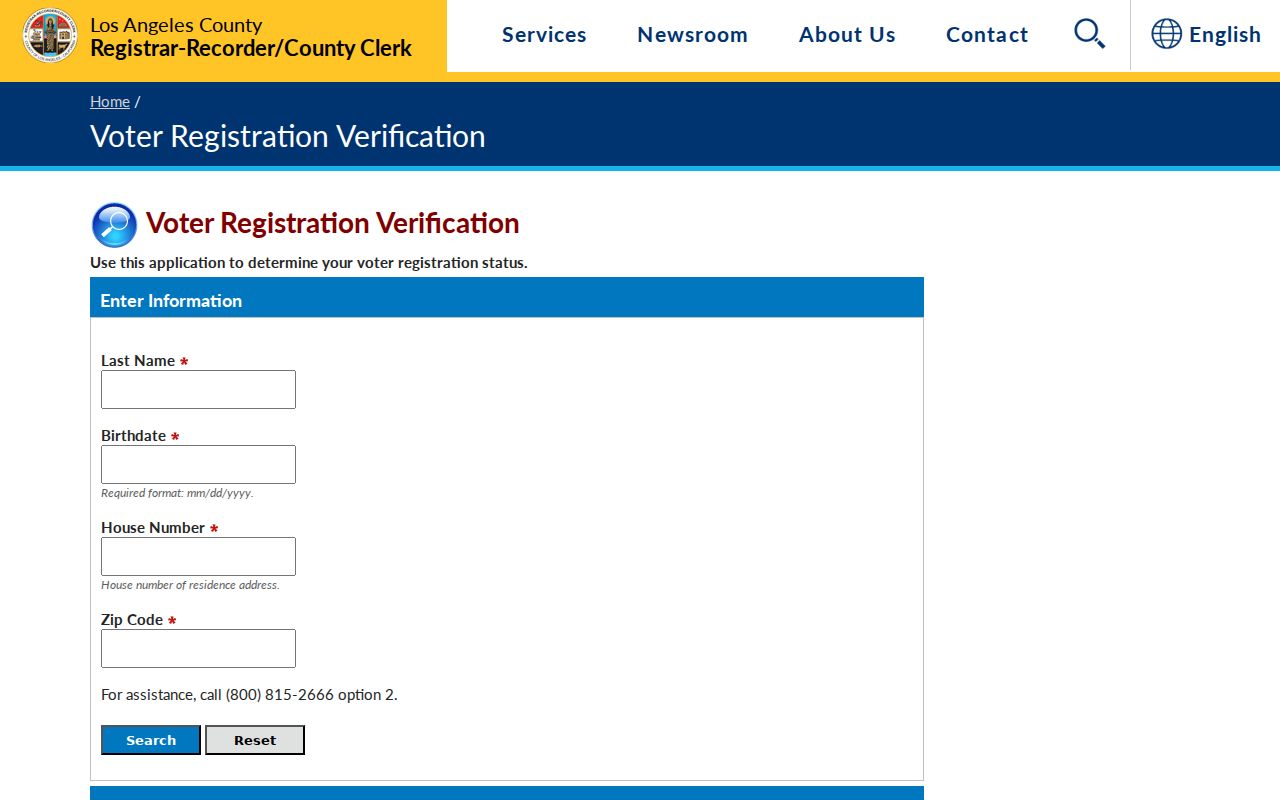 Burbank voter registration records LA County voter status lookup fields